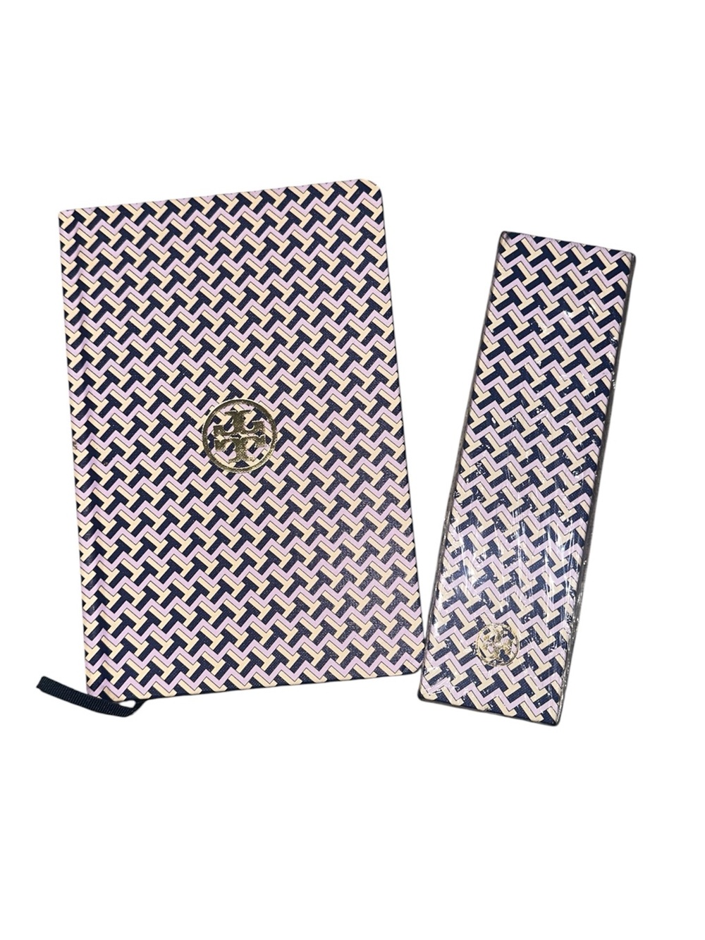 Tory Burch || NIB || T-Zag Print Notebook and Pencil Case Set